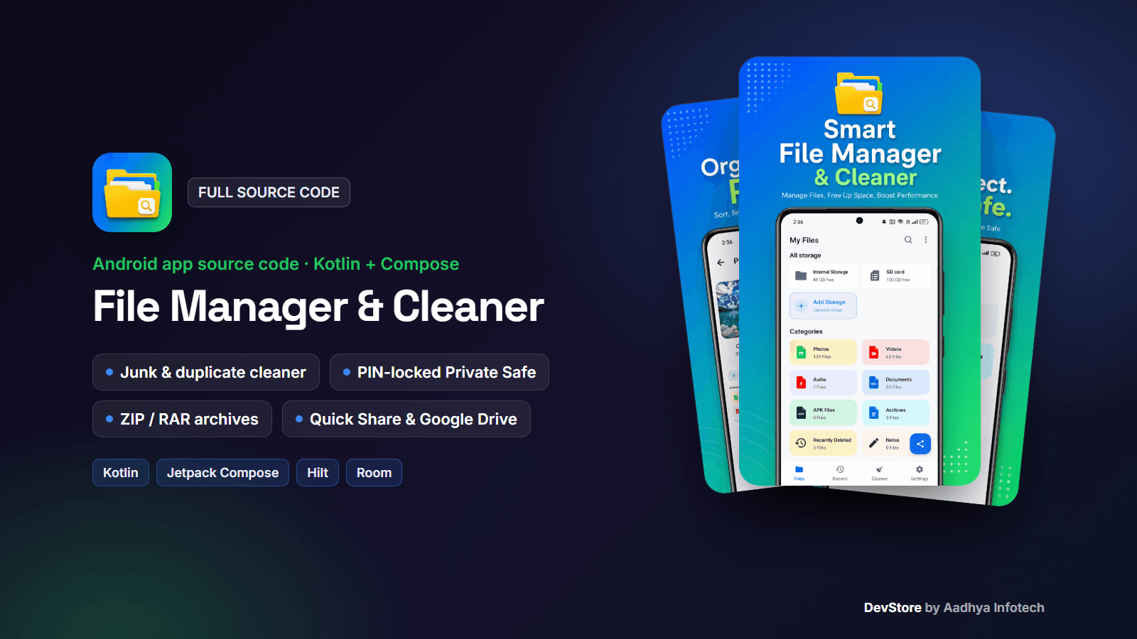 File Manager & Cleaner with Private Safe — Android Kotlin Source Code — image 1