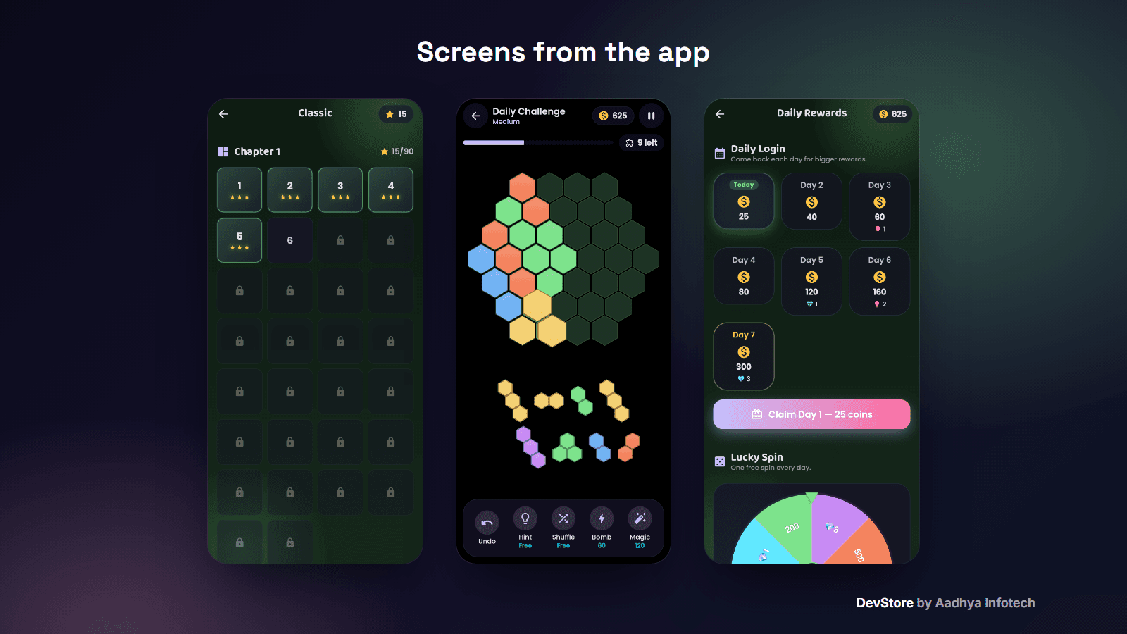 Hexa Mosaic Hexagon Block Puzzle Game — Flutter & Flame Source Code (Android & Web) — image 2
