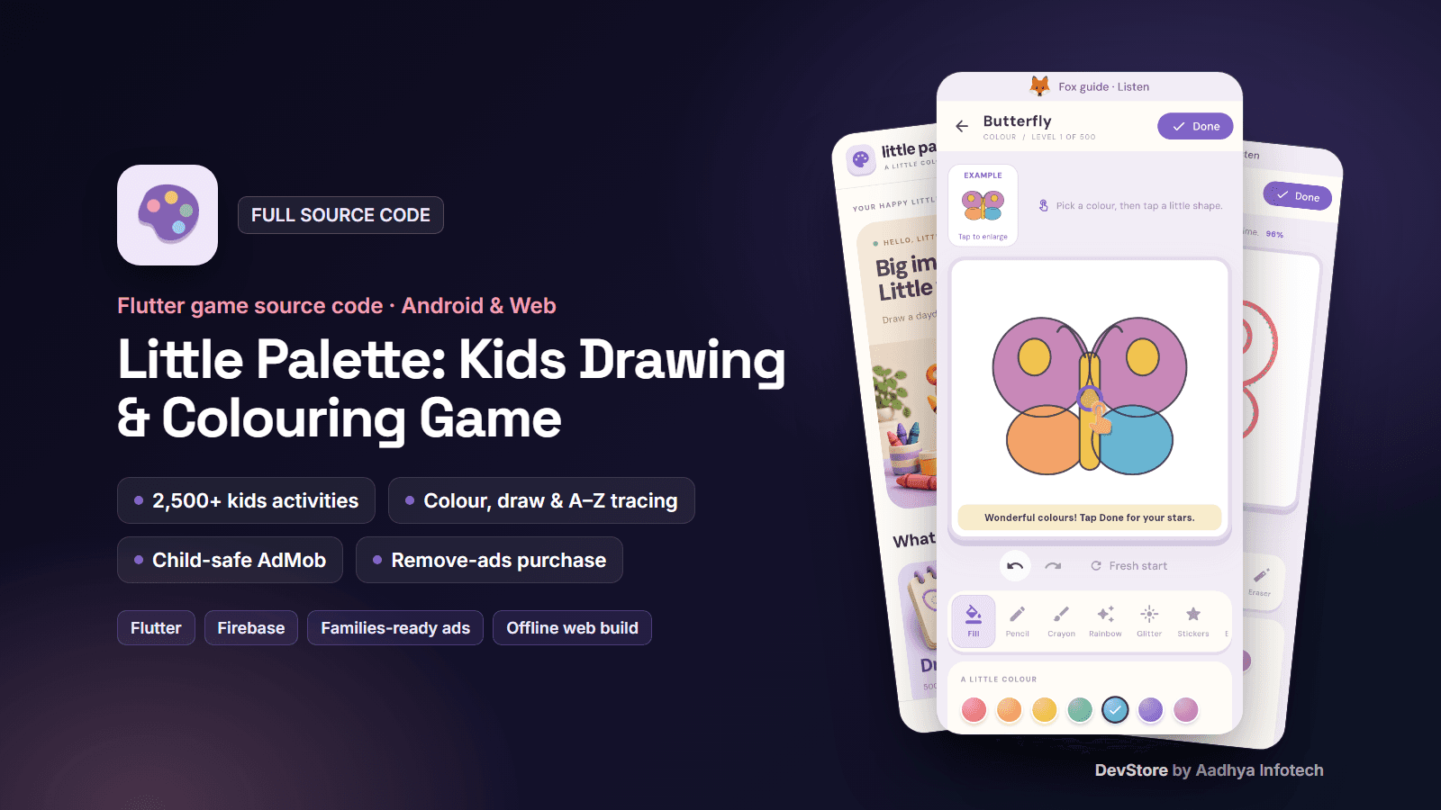 Little Palette Kids Drawing & Colouring Game — Flutter Source Code (Android & Web) — image 1