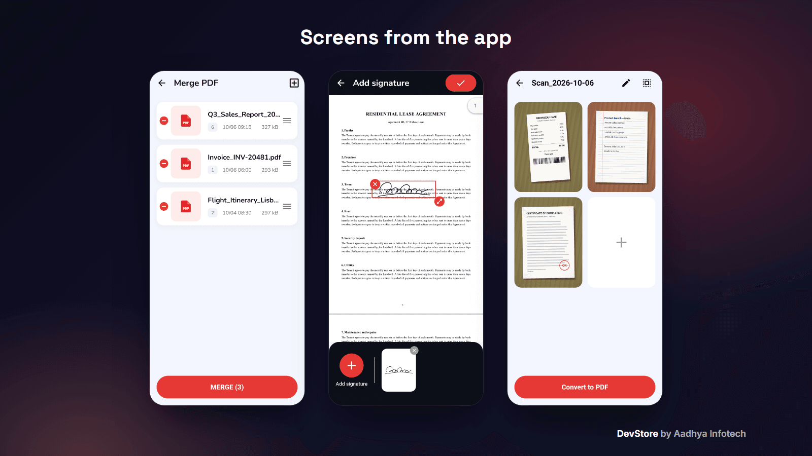 PDF Reader & Scanner with PDF Tools — Flutter App Source Code (Merge, Split, Sign, Lock) — image 2