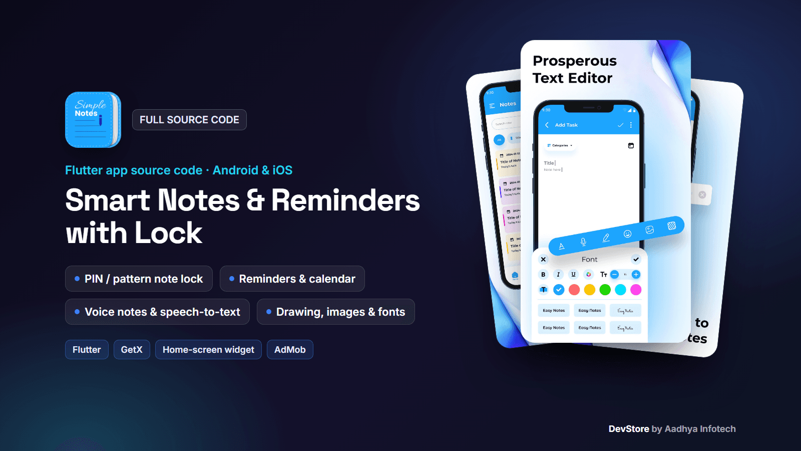 Smart Notes & Reminders with Lock — Flutter App Source Code — image 1