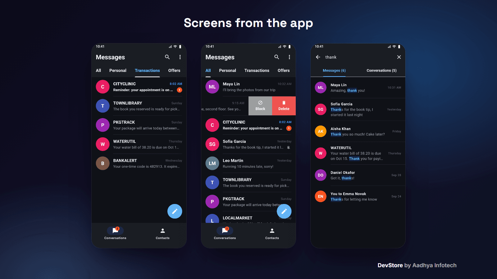 SMS Messenger — Default SMS App for Android, Flutter Source Code (Native Kotlin SMS, Backup & Restore) — image 2