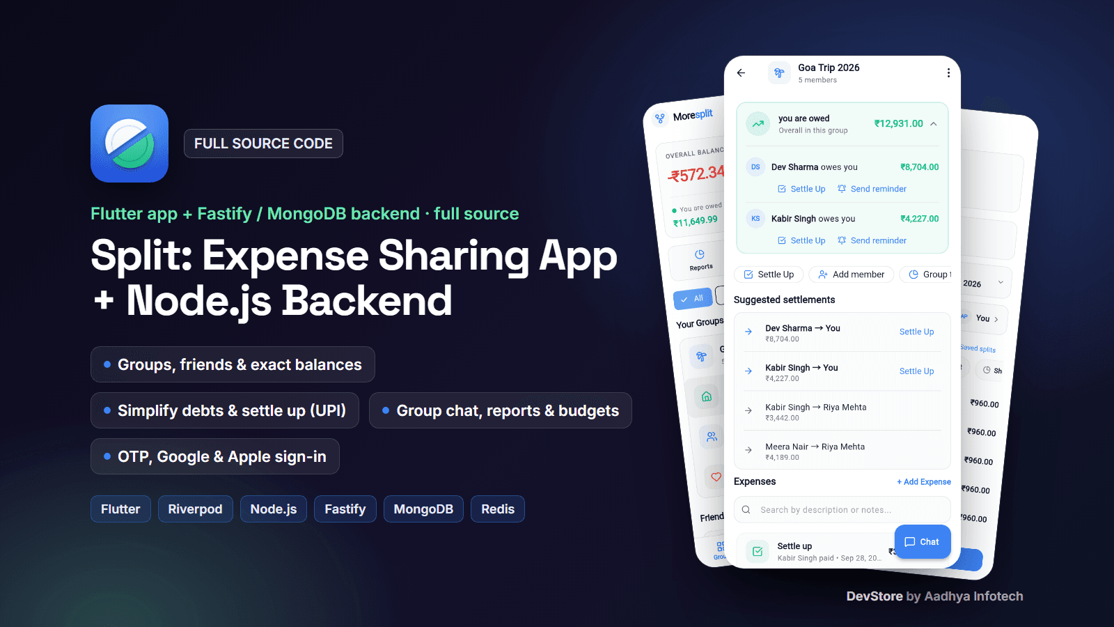Split Expense Sharing & Bill Splitting App — Flutter + Node.js (Fastify, MongoDB) Source Code — image 1